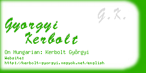 gyorgyi kerbolt business card